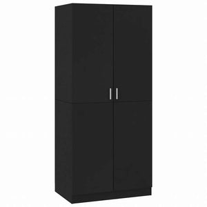 vidaXL ワードローブ ブラック80x52x180cm エンジニアリングウッド家具 キャビネット&収納 戸棚・ワードローブ(代引不可)