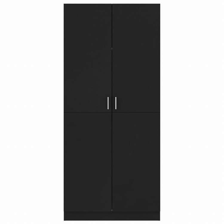 vidaXL ワードローブ ブラック80x52x180cm エンジニアリングウッド家具 キャビネット&収納 戸棚・ワードローブ(代引不可)