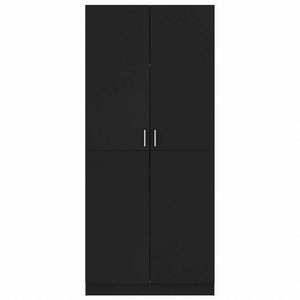 vidaXL ワードローブ ブラック80x52x180cm エンジニアリングウッド家具 キャビネット&収納 戸棚・ワードローブ(代引不可)