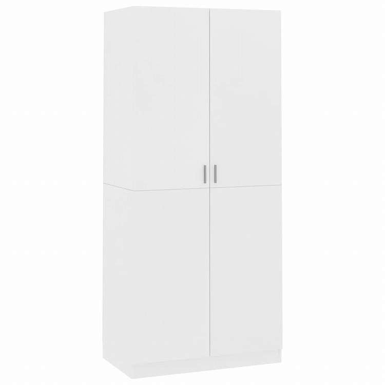 vidaXL ワードローブ ホワイト 90x52x200cm エンジニアリングウッド家具 キャビネット&収納 戸棚・ワードローブ(代引不可)