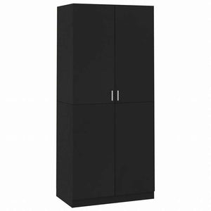 vidaXL ワードローブ ブラック90x52x200cm エンジニアリングウッド家具 キャビネット&収納 戸棚・ワードローブ(代引不可)