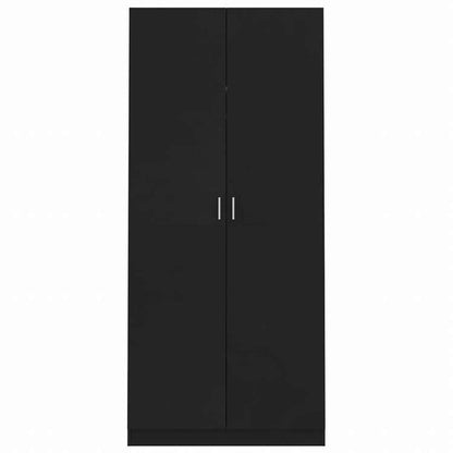 vidaXL ワードローブ ブラック90x52x200cm エンジニアリングウッド家具 キャビネット&収納 戸棚・ワードローブ(代引不可)