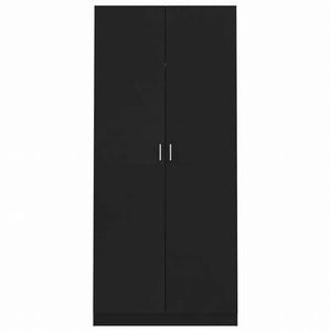 vidaXL ワードローブ ブラック90x52x200cm エンジニアリングウッド家具 キャビネット&収納 戸棚・ワードローブ(代引不可)