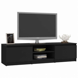 vidaXL TVキャビネット ブラック140x40x35.5cm エンジニアリングウッド家具 AVラック・テレビ台(代引不可)