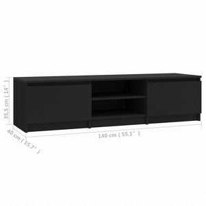 vidaXL TVキャビネット ブラック140x40x35.5cm エンジニアリングウッド家具 AVラック・テレビ台(代引不可)