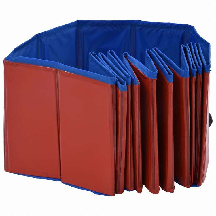 vidaXL 折りたたみ式 犬用プール レッド 120x30cm PVC製動物&ペット用品 ペット用品 犬用品(代引不可)