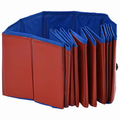 vidaXL 折りたたみ式 犬用プール レッド 120x30cm PVC製動物&ペット用品 ペット用品 犬用品(代引不可)