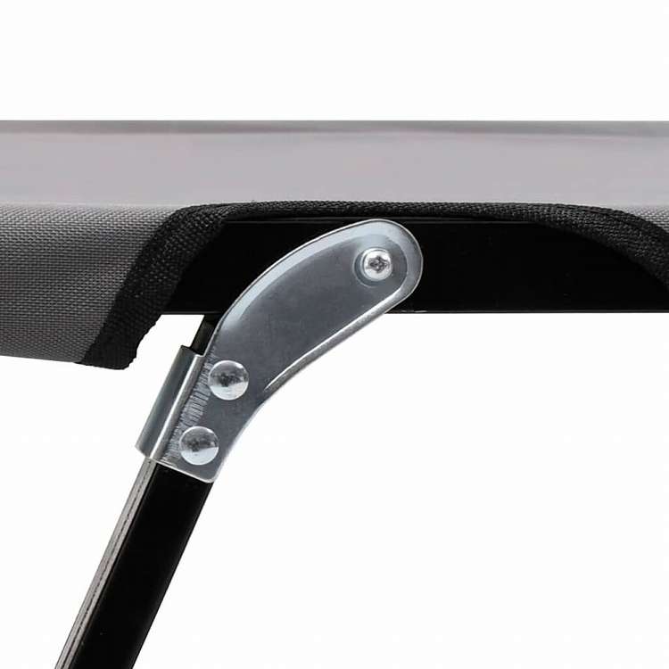 vidaXL 折りたたみサンラウンジャー 2人用 グレー スチール製家具 アウトドア家具 屋外椅子 サンラウンジャー(代引不可)