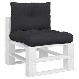 vidaXL パレットクッション 2点 ブラック ファブリックホーム&ガーデン デコレーション チェア・ソファクッション(代引不可)
