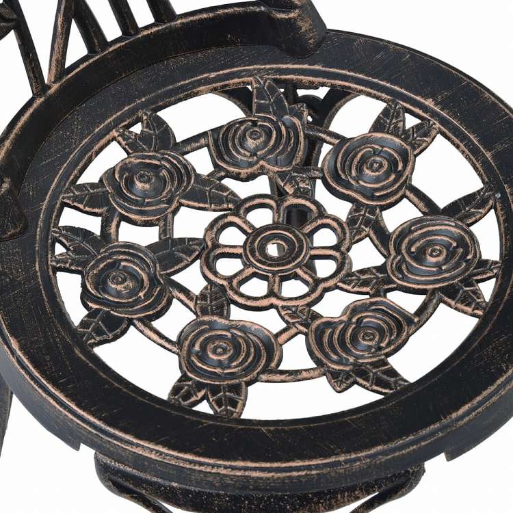 vidaXL ビストロチェア2点セット アルミ製 ブロンズ家具 アウトドア家具 屋外椅子 アウトドアベンチチェア(代引不可)