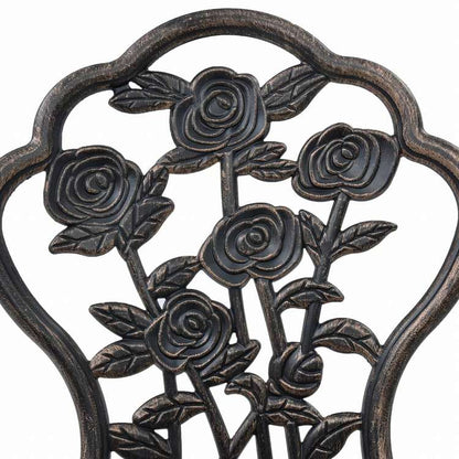 vidaXL ビストロチェア2点セット アルミ製 ブロンズ家具 アウトドア家具 屋外椅子 アウトドアベンチチェア(代引不可)