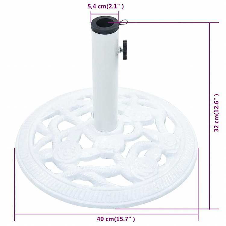 vidaXL パラソルベース 鋳鉄製 9 kg 40 cm ホワイトホーム&ガーデン 芝&ガーデン アウトドアリビング アウトドアアンブレラ&パラソルアクセサリー 屋外用アンブレラ土台(代引不可)