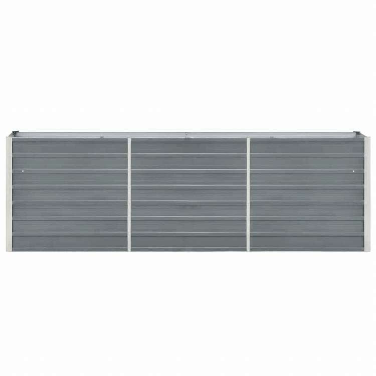 vidaXL ガーデンレイズドベッド 240x40x77cm 亜鉛メッキ鋼 グレーホーム&ガーデン 芝&ガーデン ガーデニング 鉢植え・プランター(代引不可)