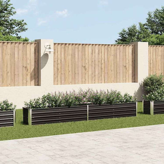 vidaXL ガーデンレイズドベッド 320x40x45 cm 亜鉛メッキスチール アントラシートホーム&ガーデン 芝&ガーデン ガーデニング 鉢植え・プランター(代引不可)