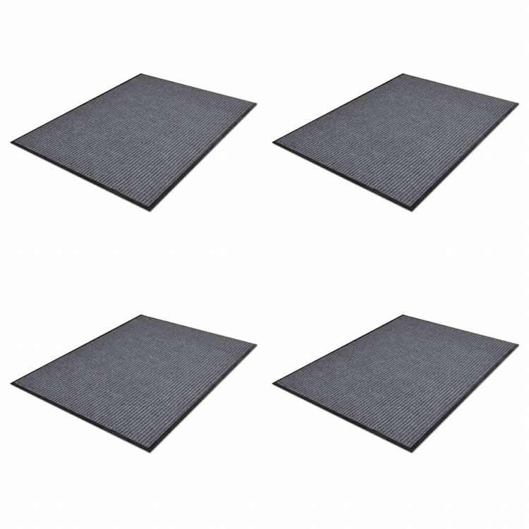 vidaXL PVCドアマット4点セット グレー 90x60cmホーム&ガーデン デコレーション ドアマット(代引不可)