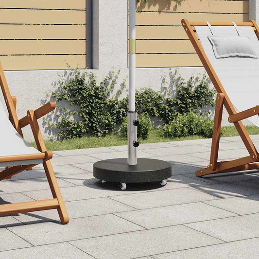 vidaXL パラソルベース 花こう岩 丸型 30kg ブラックホーム&ガーデン 芝&ガーデン アウトドアリビング アウトドアアンブレラ&パラソルアクセサリー 屋外用アンブレラ土台(代引不可)