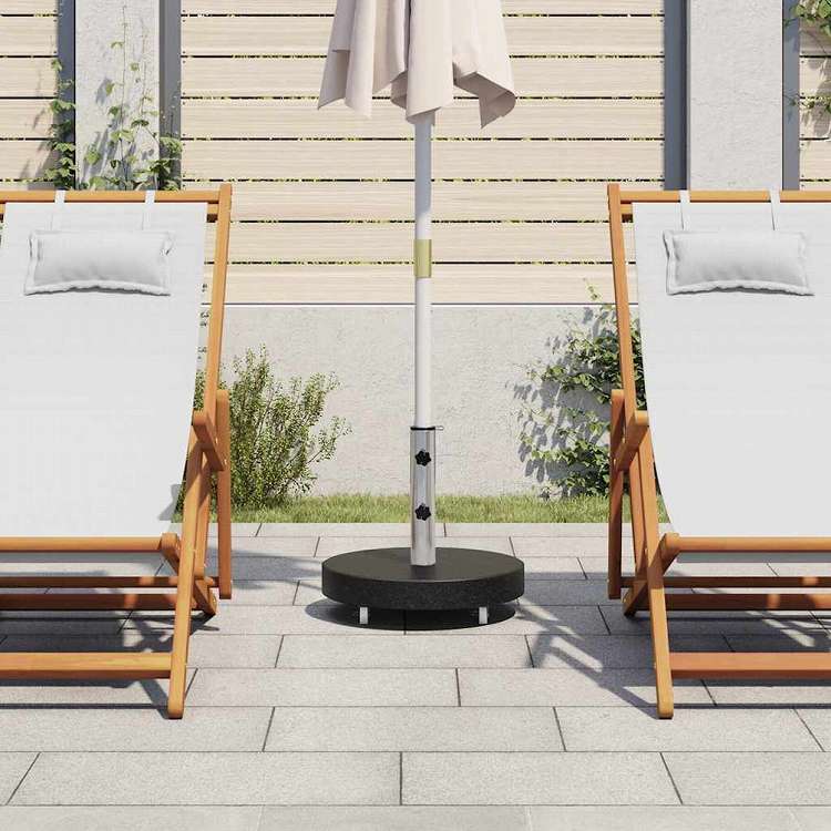 vidaXL パラソルベース 花こう岩 丸型 30kg ブラックホーム&ガーデン 芝&ガーデン アウトドアリビング アウトドアアンブレラ&パラソルアクセサリー 屋外用アンブレラ土台(代引不可)