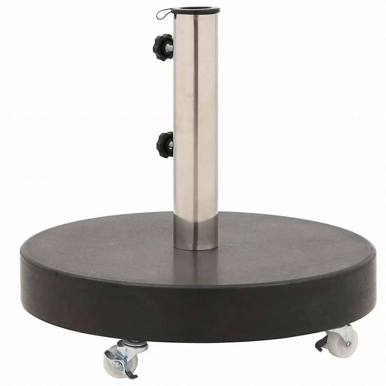 vidaXL パラソルベース 花こう岩 丸型 30kg ブラックホーム&ガーデン 芝&ガーデン アウトドアリビング アウトドアアンブレラ&パラソルアクセサリー 屋外用アンブレラ土台(代引不可)