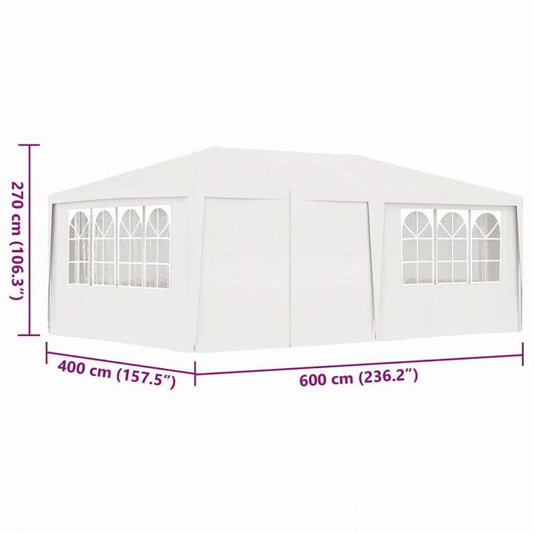 vidaXL プロ仕様 パーティーテント 側壁付き 4x6m ホワイト 90g/m2ホーム&ガーデン 芝&ガーデン アウトドアリビング アウトドアストラクチャー キャノピー・ガゼボ(代引不可)