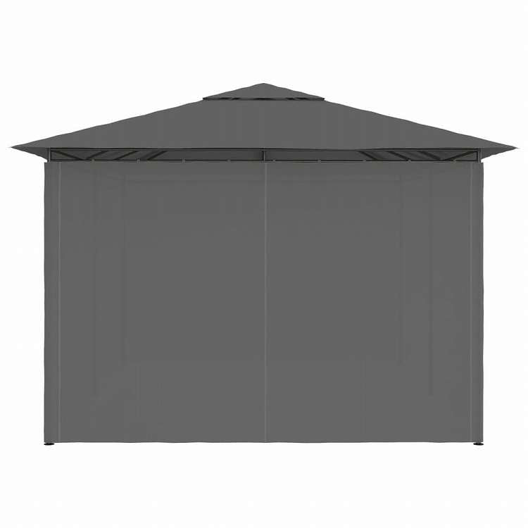 vidaXL ガーデンガゼボ風テント カーテン付き 4x3m アントラシートホーム&ガーデン 芝&ガーデン アウトドアリビング アウトドアストラクチャー キャノピー・ガゼボ(代引不可)