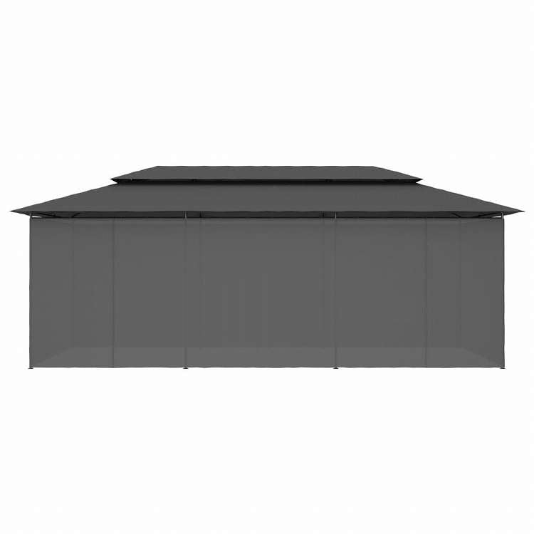 vidaXL ガゼボ カーテン付き 600x298x270cm アントラシートホーム&ガーデン 芝&ガーデン アウトドアリビング アウトドアストラクチャー キャノピー・ガゼボ(代引不可)