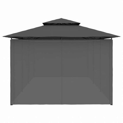 vidaXL ガゼボ カーテン付き 600x298x270cm アントラシートホーム&ガーデン 芝&ガーデン アウトドアリビング アウトドアストラクチャー キャノピー・ガゼボ(代引不可)