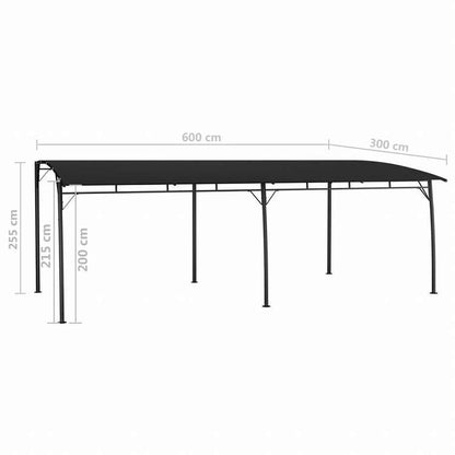 vidaXL ガーデンサンシェードオーニング 6x3x2.55m アントラシートホーム&ガーデン 芝&ガーデン アウトドアリビング アウトドアストラクチャー キャノピー・ガゼボ(代引不可)