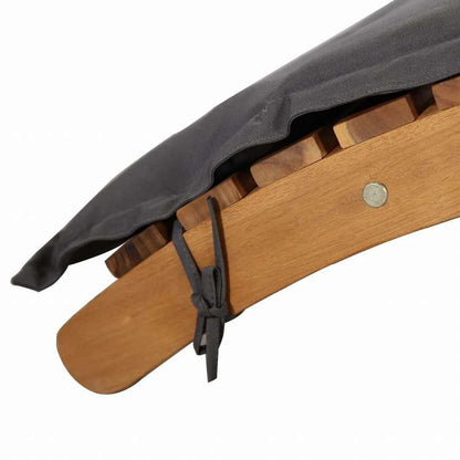 vidaXL サンラウンジャー クッション付き アカシア無垢材 ダークグレー家具 アウトドア家具 屋外椅子 サンラウンジャー(代引不可)