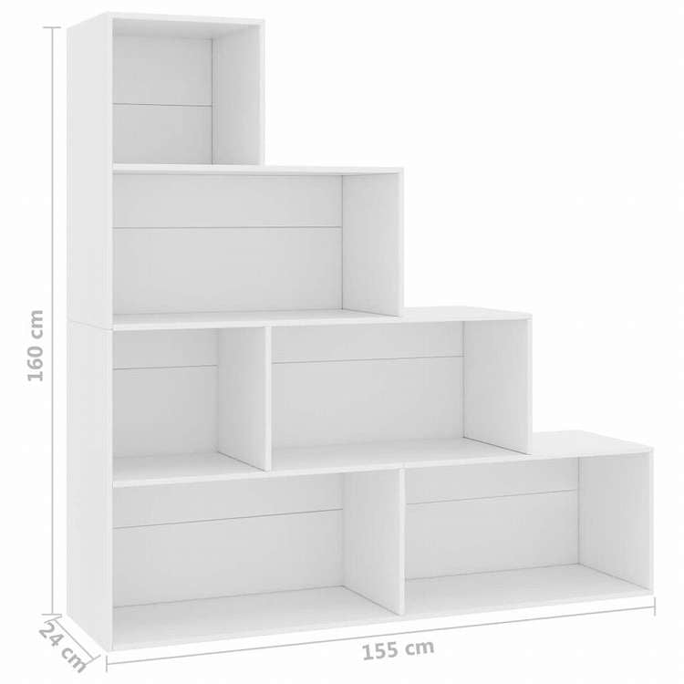 vidaXL ブックキャビネット/間仕切り ホワイト 155x24x160cm エンジニアリングウッド家具 棚 本棚・オープンラック(代引不可)