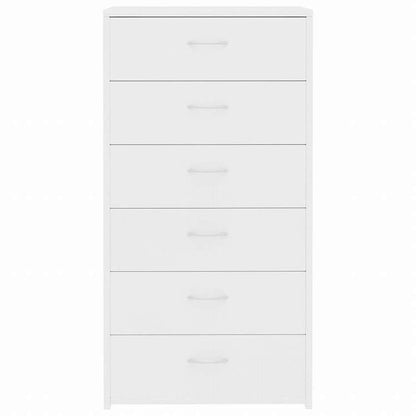 vidaXL 6段引き出し付きサイドボード ホワイト 50x34x96cm エンジニアリングウッド家具 キャビネット&収納 サイドボード(代引不可)