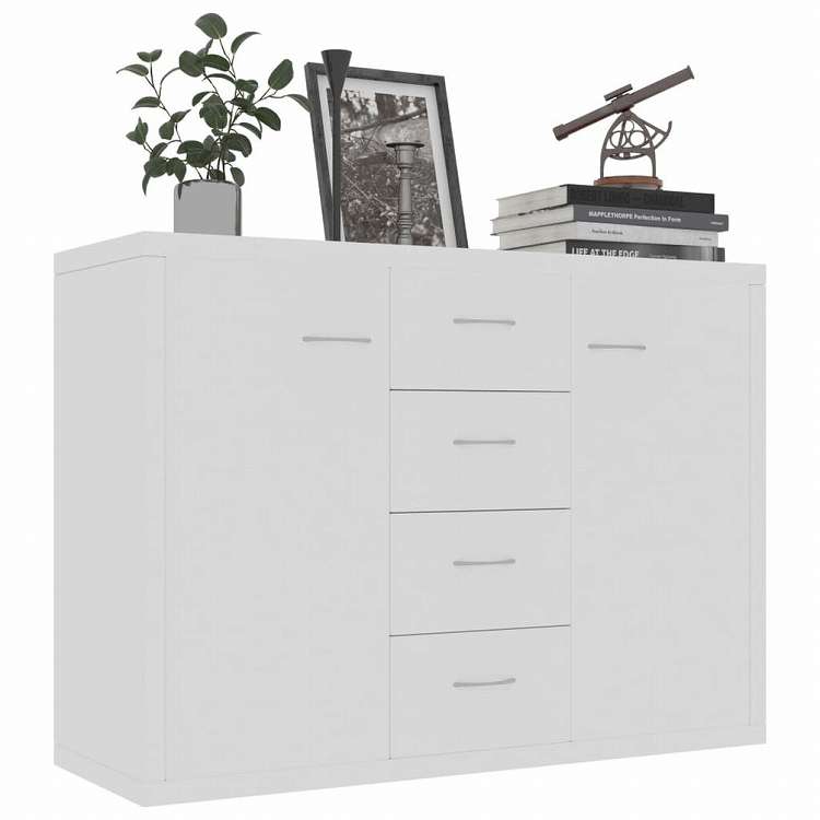 vidaXL サイドボード ホワイト 88x30x65cm エンジニアリングウッド家具 キャビネット&収納 サイドボード(代引不可)