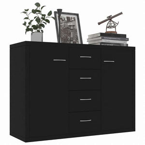 vidaXL サイドボード ブラック 88x30x65cm エンジニアリングウッド家具 キャビネット&収納 サイドボード(代引不可)