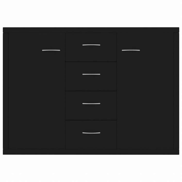 vidaXL サイドボード ブラック 88x30x65cm エンジニアリングウッド家具 キャビネット&収納 サイドボード(代引不可)