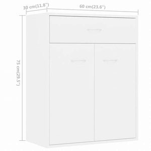 vidaXL サイドボード 白色 60x30x75cm パーティクルボード家具 キャビネット&収納 サイドボード(代引不可)