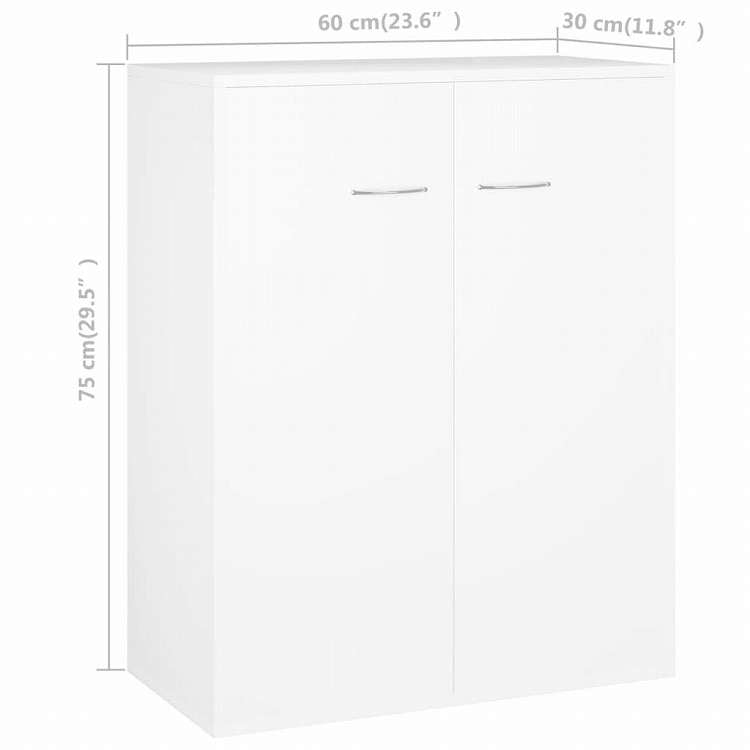 vidaXL サイドボード 白色 60x30x75cm パーティクルボード家具 キャビネット&収納 サイドボード(代引不可)