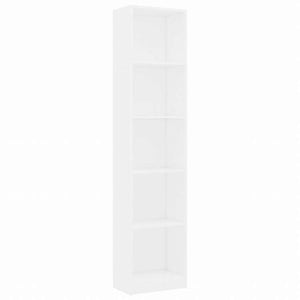 vidaXL 5段 ブックキャビネット ホワイト 40x24x175cm エンジニアリングウッド家具 棚 本棚・オープンラック(代引不可)