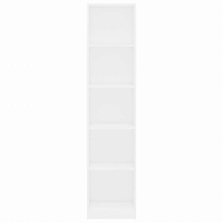 vidaXL 5段 ブックキャビネット ホワイト 40x24x175cm エンジニアリングウッド家具 棚 本棚・オープンラック(代引不可)