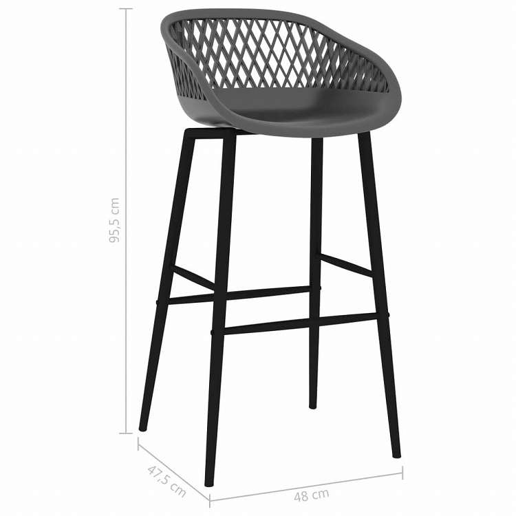 vidaXL バースツール 4点セット グレー家具 チェア テーブル・バースツール(代引不可)