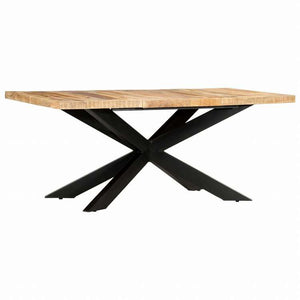 vidaXL ダイニングテーブル 180x90x76cm マンゴー無垢材 (粗目)家具 テーブル キッチン・ダイニングルームテーブル(代引不可)