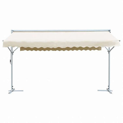 vidaXL 自立型オーニング 500×300cm クリームホーム&ガーデン 芝&ガーデン アウトドアリビング 屋外用傘・サンシェード(代引不可)