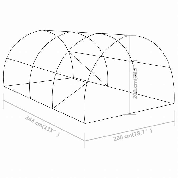 vidaXL 温室 6.86m2 3.42x2x2mホーム&ガーデン 芝&ガーデン ガーデニング グリーンハウス・温室(代引不可)