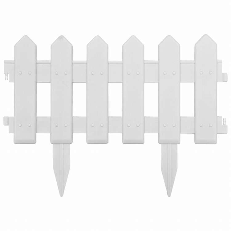 vidaXL 芝生エッジ 25点 ホワイト 10m PP製ハードウェア フェンス&バリア 庭小道・縁(代引不可)