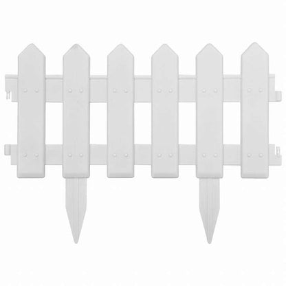 vidaXL 芝生エッジ 25点 ホワイト 10m PP製ハードウェア フェンス&バリア 庭小道・縁(代引不可)