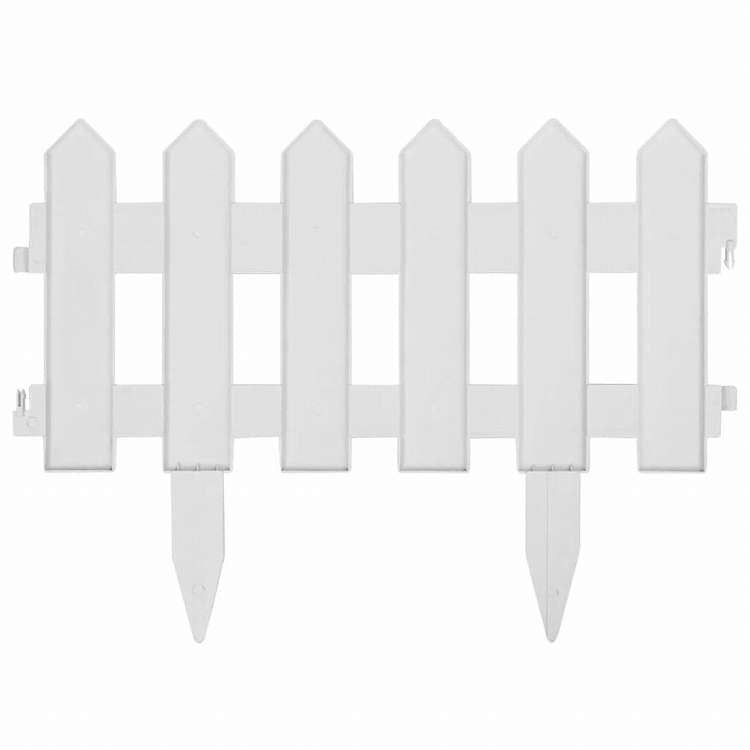 vidaXL 芝生エッジ 25点 ホワイト 10m PP製ハードウェア フェンス&バリア 庭小道・縁(代引不可)