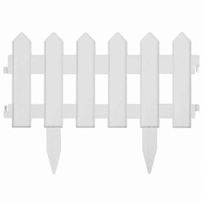 vidaXL 芝生エッジ 25点 ホワイト 10m PP製ハードウェア フェンス&バリア 庭小道・縁(代引不可)