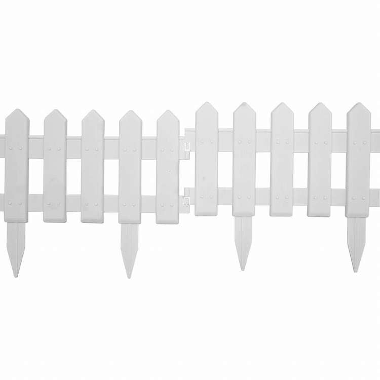 vidaXL 芝生エッジ 25点 ホワイト 10m PP製ハードウェア フェンス&バリア 庭小道・縁(代引不可)