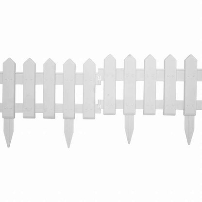 vidaXL 芝生エッジ 25点 ホワイト 10m PP製ハードウェア フェンス&バリア 庭小道・縁(代引不可)