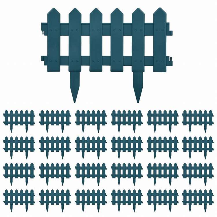 vidaXL 芝生用エッジ 25点 グリーン 10m PP製ハードウェア フェンス&バリア 庭小道・縁(代引不可)