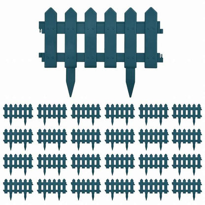 vidaXL 芝生用エッジ 25点 グリーン 10m PP製ハードウェア フェンス&バリア 庭小道・縁(代引不可)