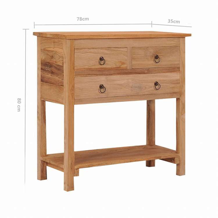 vidaXL サイドボード 78x35x80cm チーク無垢材家具 キャビネット&収納 サイドボード(代引不可)